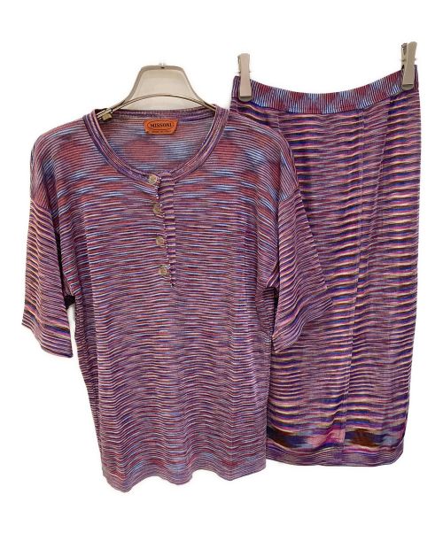 missoni（ミッソーニ）missoni (ミッソーニ) ニットセットアップ パープル サイズ:-（実寸参照)の古着・服飾アイテム