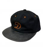 THE H.W. DOG CO.ザエイチダブリュードッグアンドコー）の古着「2 TONE LEATHER COTTON CAP」｜ブラック