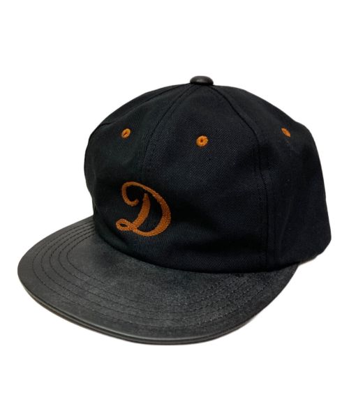 THE H.W. DOG CO.（ザエイチダブリュードッグアンドコー）THE H.W. DOG CO. (ザエイチダブリュードッグアンドコー) 2 TONE LEATHER COTTON CAP ブラックの古着・服飾アイテム