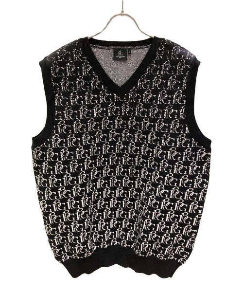 1piu1uguale3（ウノ ピゥ ウノ ウグァーレ トレ）1piu1uguale3 (ウノ ピゥ ウノ ウグァーレ トレ) HIROKUNI TOGA GOLF KNIT VEST ブラック サイズ:5の古着・服飾アイテム