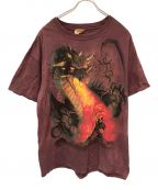 the mountainザマウンテン）の古着「ドラゴンプリントTシャツ」｜ボルドー