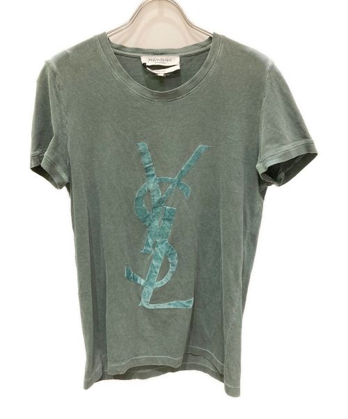 Yves Saint Laurent（イヴサンローラン）Yves Saint Laurent (イヴサンローラン) ロゴTシャツ グリーン サイズ:Sの古着・服飾アイテム