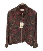 beautiful peopleビューティフルピープル）の古着「Wface flower print zip up shirt」｜ワインレッド