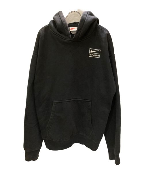 NIKE（ナイキ）NIKE (ナイキ) stussy (ステューシー) プルオーバーパーカー ブラック サイズ:Sの古着・服飾アイテム