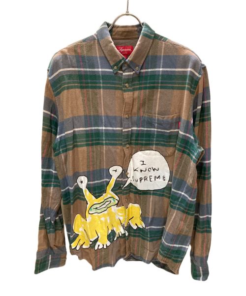 SUPREME（シュプリーム）SUPREME (シュプリーム) Daniel Johnston Plaid Shirt ブラウン×グリーン サイズ:Lの古着・服飾アイテム