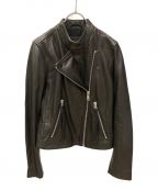 ALL SAINTSオールセインツ）の古着「DALBY TAB NECK LEATHER BIKER JACKET」｜ブラック