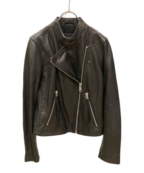 ALL SAINTS（オールセインツ）ALL SAINTS (オールセインツ) DALBY TAB NECK LEATHER BIKER JACKET ブラック サイズ:4の古着・服飾アイテム