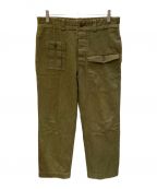 HOUSTONヒューストン）の古着「GREEN DENIM UK TROUSER PANTS」｜カーキ