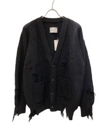 stein（シュタイン）の古着「MILLED DAMAGE KNIT CARDIGAN」｜ブラック