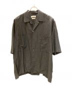 YOKEヨーク）の古着「WIDE FIT OPEN COLLAR SHIRT」｜ブラック