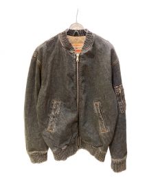 DIESEL（ディーゼル）の古着「デニムMA-1ジャケット」｜ブラック