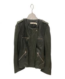 ISABEL MARANT ETOILE（イザベルマランエトワール）の古着「ノーカラーライダースジャケット」｜ブラック