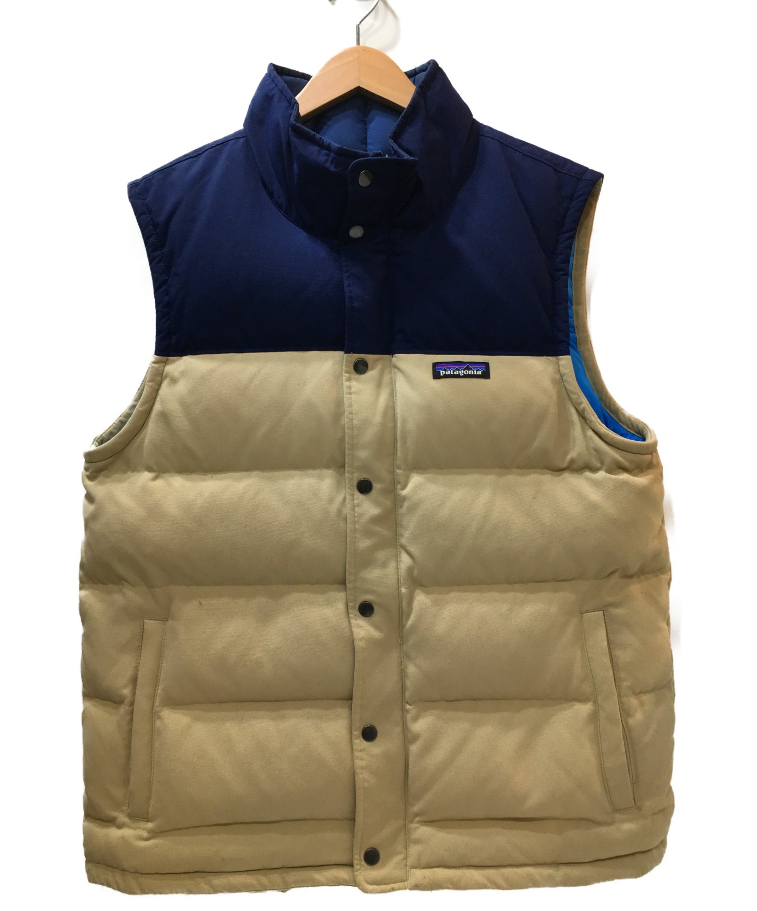 中古 古着通販 Patagonia パタゴニア ダウンベスト ネイビー ベージュ サイズ M Bivy Down Vest ブランド 古着通販 トレファク公式 Trefac Fashion