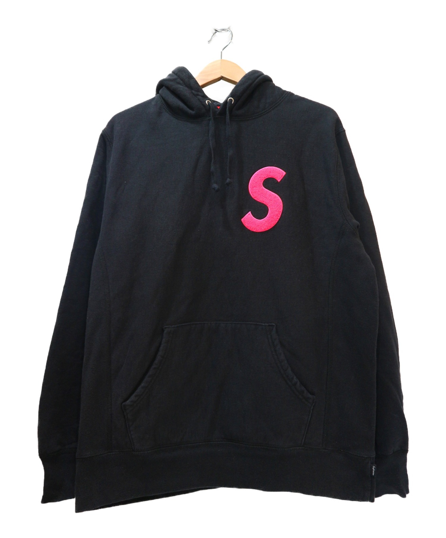 中古 古着通販 Supreme シュプリーム Sロゴプルオーバーパーカー ブラック ピンク サイズ M 19aw Week9 S Logo Hooded Sweatshirt 人気カラー ブランド 古着通販 トレファク公式 Trefac Fashion