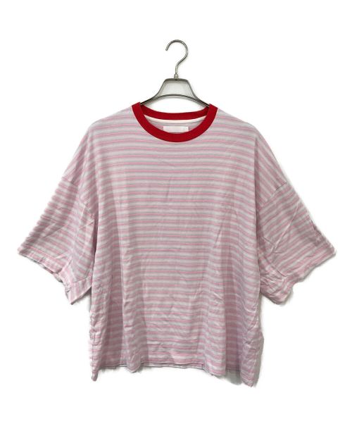 ROTOL（ロトル）ROTOL (ロトル) WIDE TWIST TEE BORDER ピンク サイズ:3の古着・服飾アイテム