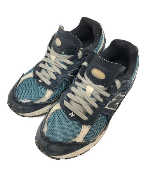 NEW BALANCE（ニューバランス）NEW BALANCE (ニューバランス) ローカットスニーカー ネイビー×ブルー サイズ:24cmの古着・服飾アイテム