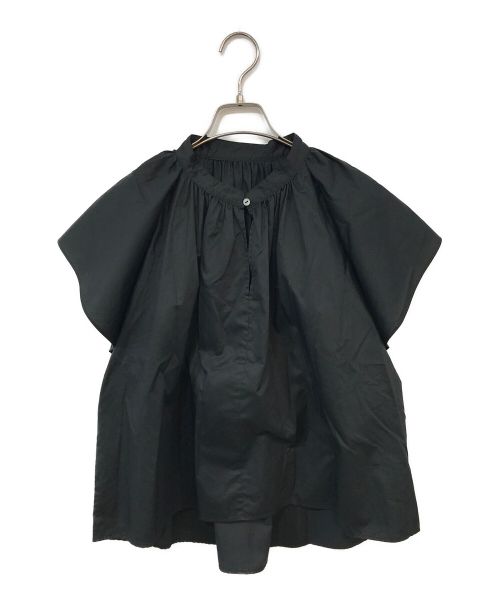 MACPHEE（マカフィー）MACPHEE (マカフィー) ハイカウントコットンツイル ギャザーブラウス ブラック サイズ:36の古着・服飾アイテム