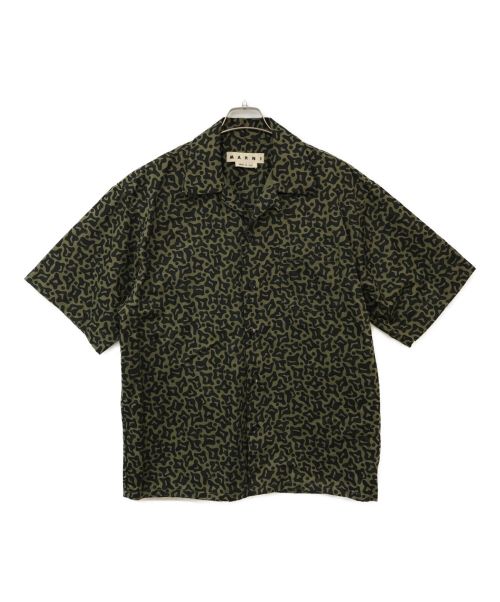 MARNI（マルニ）MARNI (マルニ) オープンカラーシャツ オリーブ×ブラック サイズ:48の古着・服飾アイテム