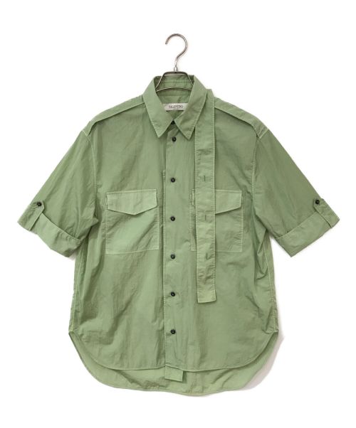 VALENTINO（ヴァレンティノ）VALENTINO (ヴァレンティノ) NYLON SAFARI SHIRT S/S グリーン サイズ:39の古着・服飾アイテム