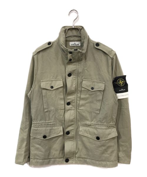 STONE ISLAND（ストーンアイランド）STONE ISLAND (ストーンアイランド) Grey Structured Cotton Multipocket Field Jacket グリーン サイズ:Lの古着・服飾アイテム