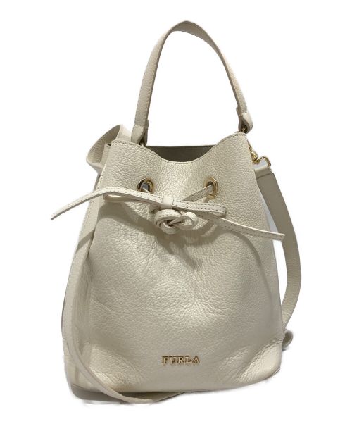 FURLA（フルラ）FURLA (フルラ) 巾着ショルダーバッグ ベージュの古着・服飾アイテム