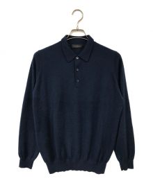 JOHN SMEDLEY（ジョンスメドレー）の古着「カシミヤニットポロシャツ」｜ブルー