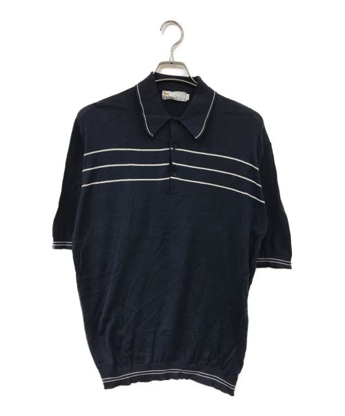 JOHN SMEDLEY（ジョンスメドレー）JOHN SMEDLEY (ジョンスメドレー) ニットポロシャツ ネイビー サイズ:Ｌの古着・服飾アイテム