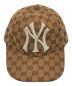 GUCCI (グッチ) NEW YORK YANKEES (ニューヨークヤンキース) GGキャンバス NYロゴキャップ ブラウン：19800円