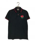 Vivienne Westwood manヴィヴィアン ウェストウッド マン）の古着「ローズ刺繍ポロシャツ」｜ブラック