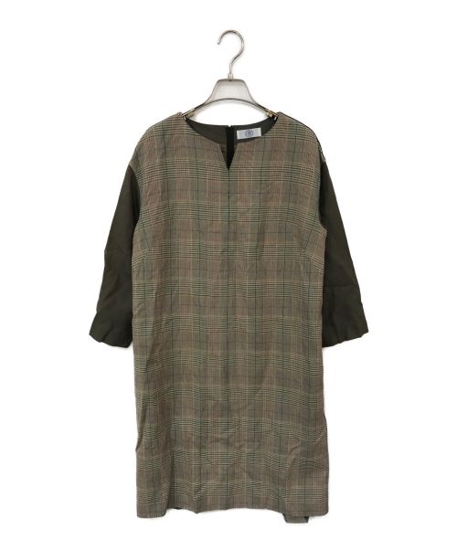 J.PRESS（ジェイプレス）J.PRESS (ジェイプレス) R/Wレニーチェック ワンピース グレー サイズ:9の古着・服飾アイテム