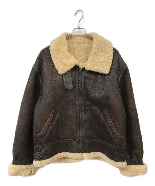 JUNGWOO FUR CORP（ジョンウ ファー コープ）JUNGWOO FUR CORP (ジョンウ ファー コープ) Ｂ-3タイプムートンジャケット ブラウン サイズ:Ｌの古着・服飾アイテム