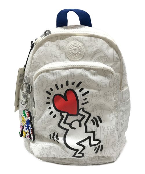 Kipling（キプリング）Kipling (キプリング) keith haring (キースヘリング) リュック ホワイトの古着・服飾アイテム