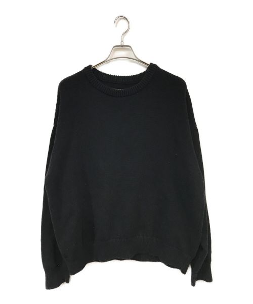 YOKE（ヨーク）YOKE (ヨーク) COTTON CREWNECK SWEATER/ ブラック サイズ:2の古着・服飾アイテム