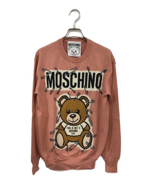 MOSCHINO（モスキーノ）MOSCHINO (モスキーノ) クルーネックニット ピンク サイズ:記載なしの古着・服飾アイテム