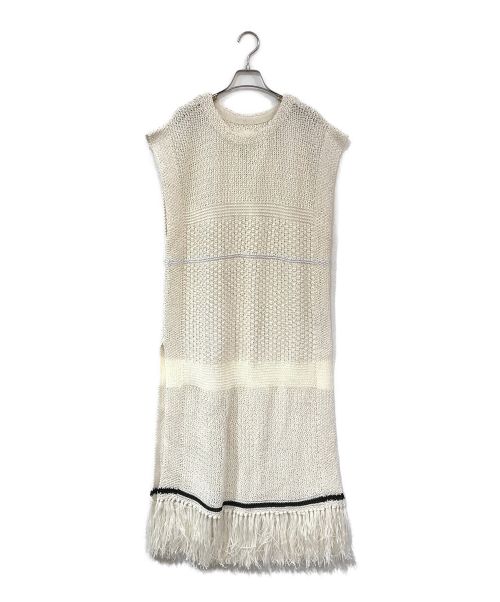 TODAYFUL（トゥデイフル）TODAYFUL (トゥデイフル) Fringe Pattern Knitvest ベージュ サイズ:38の古着・服飾アイテム