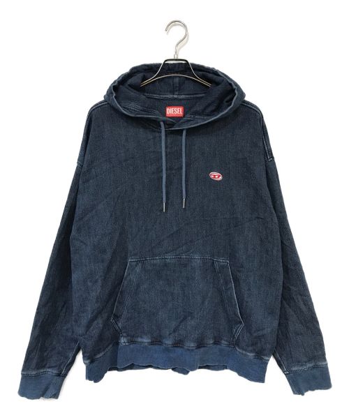 DIESEL（ディーゼル）DIESEL (ディーゼル) D-Um-Rib Track Denim Hoodie ブルー サイズ:XLの古着・服飾アイテム