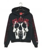 Heaven by Marc Jacobsヘブンバイマークジェイコブス）の古着「God Help Me Zip Hoodie」｜ブラック