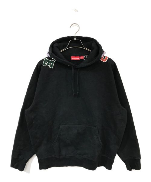 SUPREME（シュプリーム）Supreme (シュプリーム) Scattered Applique Hooded Sweatshirt ブラック サイズ:Lの古着・服飾アイテム