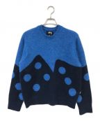 stussyステューシー）の古着「DICE FUZZY CREW」｜ブルー