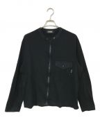 WILDSIDE YOHJI YAMAMOTOワイルドサイド ヨウジ ヤマモト）の古着「Cotton Jersey Full Zip Long Sleeve T-shirt」｜ブラック