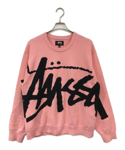 stussy（ステューシー）stussy (ステューシー) Stock Sweater ピンク サイズ:Lの古着・服飾アイテム