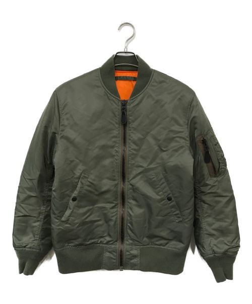 HOUSTON（ヒューストン）HOUSTON (ヒューストン) MA-1 FLIGHT JACKET グリーン サイズ:MEDIUMの古着・服飾アイテム