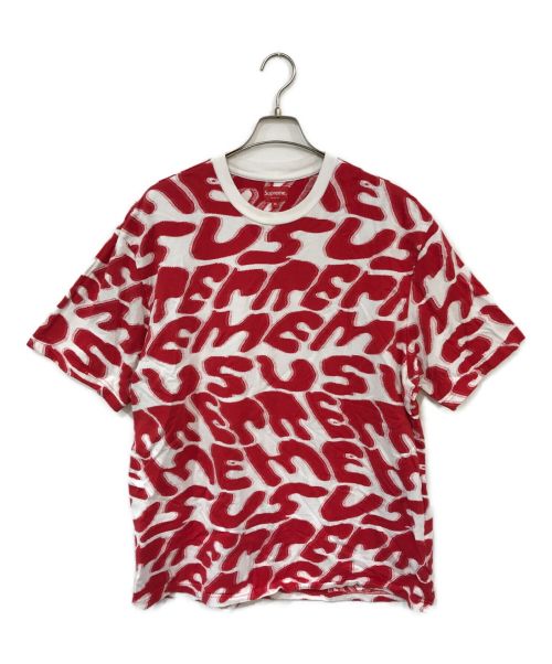 SUPREME（シュプリーム）Supreme (シュプリーム) Stacked Intarsia S/S Top レッド サイズ:XLの古着・服飾アイテム