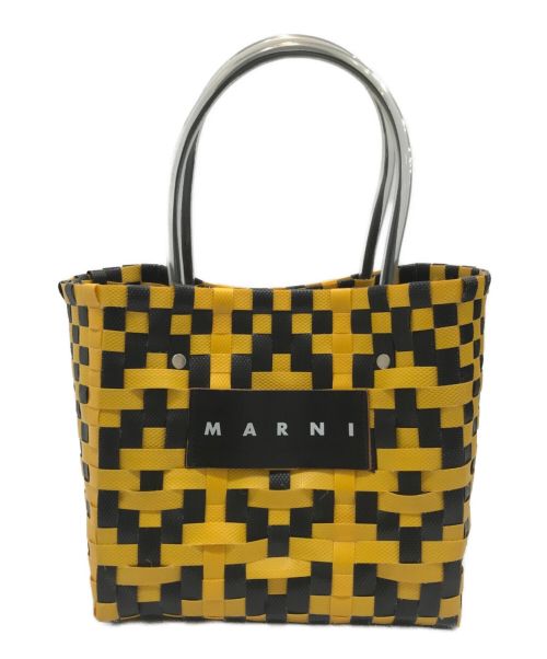 MARNI（マルニ）MARNI (マルニ) フラワーカフェピクニックバッグ ブラック×イエローの古着・服飾アイテム