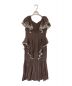 HER LIP TO（ハーリップトゥ）の古着「Cutwork Embroidery Angel Sleeve Dress」｜ブラウン