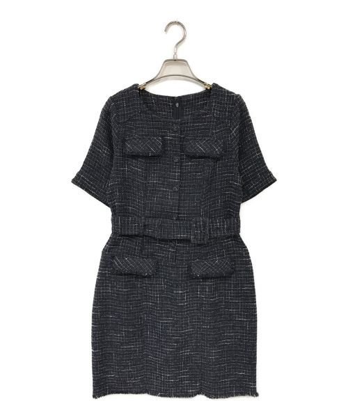 HER LIP TO（ハーリップトゥ）HER LIP TO (ハーリップトゥ) Classic Tweed Mini Dress ネイビー サイズ:Mの古着・服飾アイテム