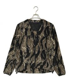 Needles sportswear（ニードルズスポーツウェア）の古着「V neck Tiger Camo Fleece」｜ブラウン