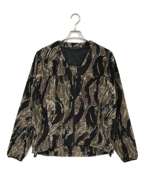 Needles sportswear（ニードルズスポーツウェア）Needles Sportswear (ニードルズスポーツウェア) V neck Tiger Camo Fleece ブラウン サイズ:Sの古着・服飾アイテム