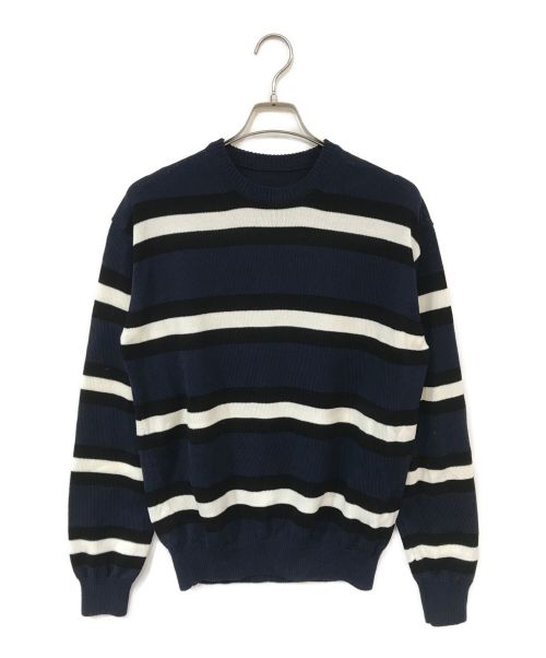 SOPHNET.（ソフネット）SOPHNET. (ソフネット) BORDER CREWNECK KNIT ネイビー サイズ:Mの古着・服飾アイテム