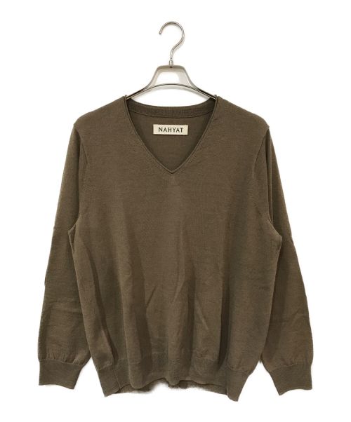 Nahyat（ナヤット）Nahyat (ナヤット) L'ECHOPPE別注 V NECK SWEATER ベージュ サイズ:3の古着・服飾アイテム